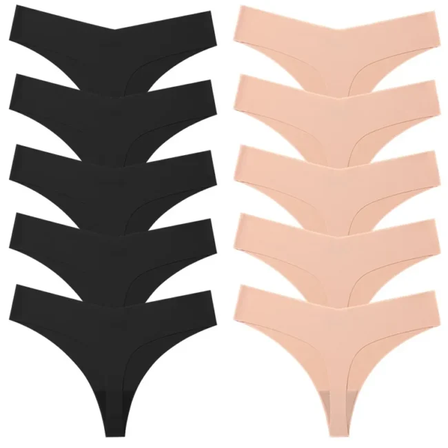 10Pcs Set Women'S Panties Simple Seamless Underwear Breathable Comfortable Thong - Image 9