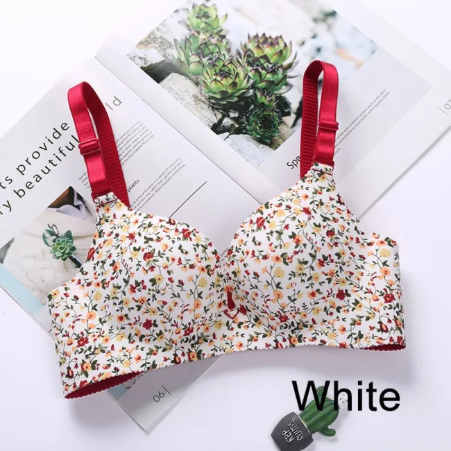 Women Flower Print Seamless Bra Floral Push Up - Image 17