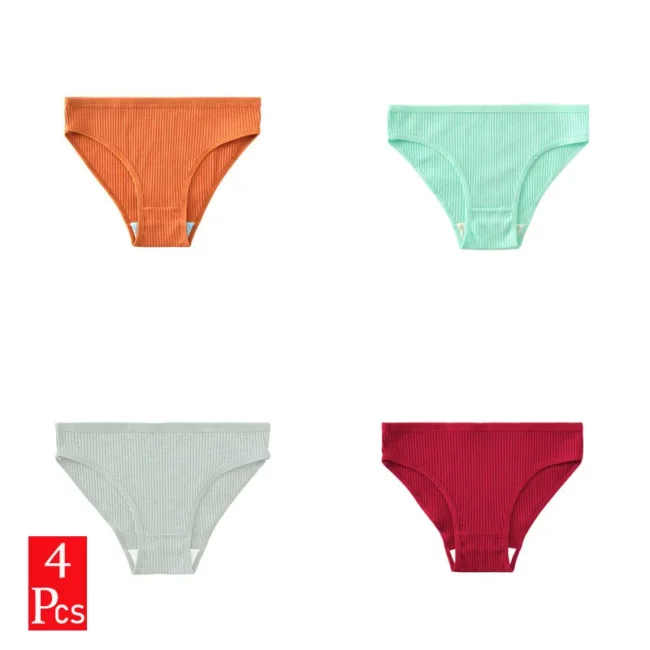 Women Underwear Briefs Breathable Cotton Panties Mid-Waist Hip Lifting - Image 14