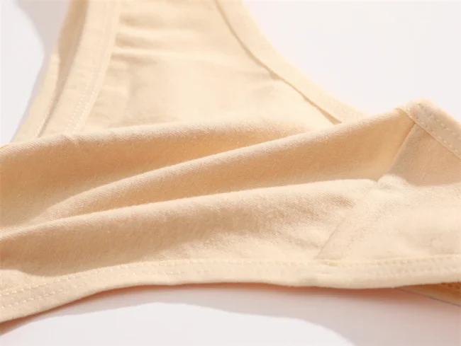 4Pcs Women Cotton Thong Low Waist Panties Striped Underwear - Image 44