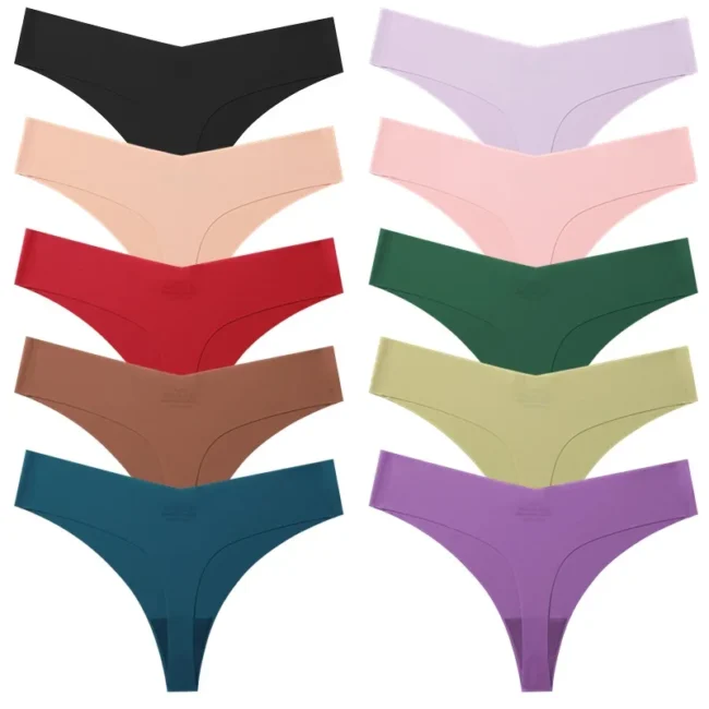 10Pcs Set Women'S Panties Simple Seamless Underwear Breathable Comfortable Thong - Image 8