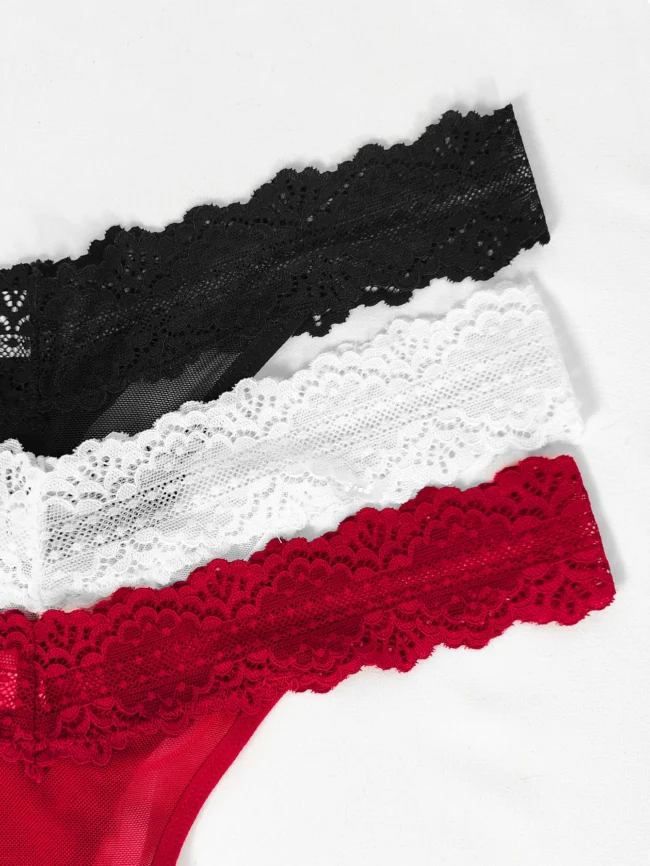 3Pcs/Set Women Thong Underwear Multi Color Breathable Floral Panties Lady - Image 6