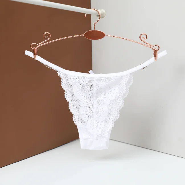 Women'S Thong Panties Lace Flowers Low Waist Fashion Transparent - Image 2