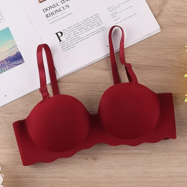 Bra Push Up Seamless For Women Solid Color Convertible Straps Brassiere - Image 7