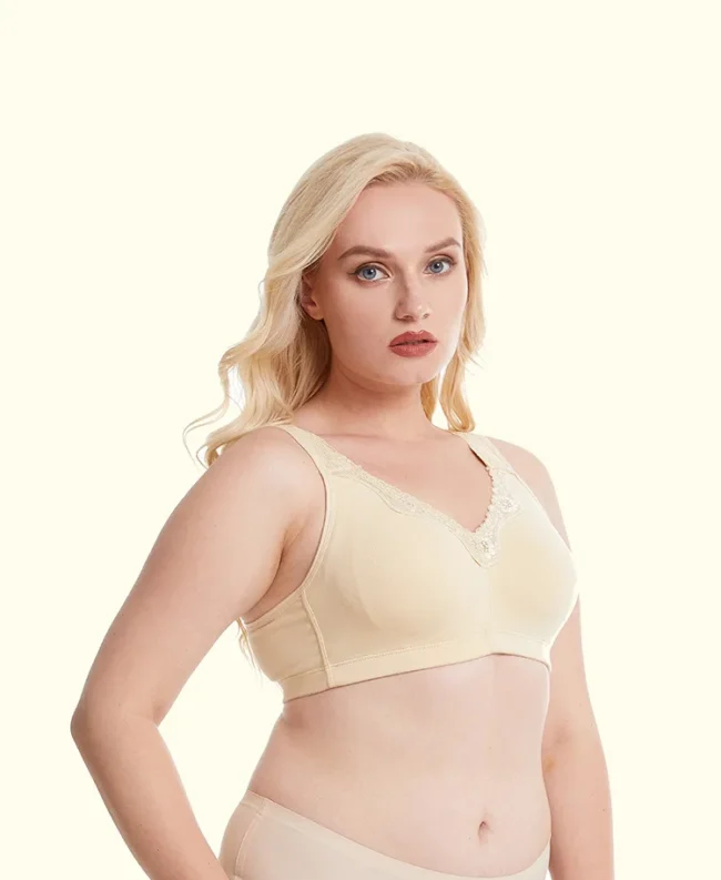 Bras For Women Plus Size 95% Cotton Large Cup Comfortable Seamless Wireless Ultra-Thin  Brassiere - Image 23