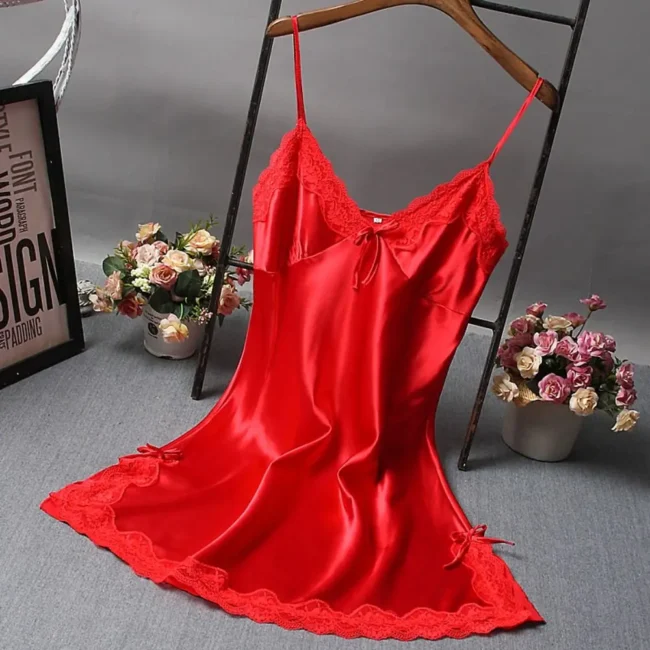 Lace Patchwork Lingerie Sleep Wear Nightdress - Image 2