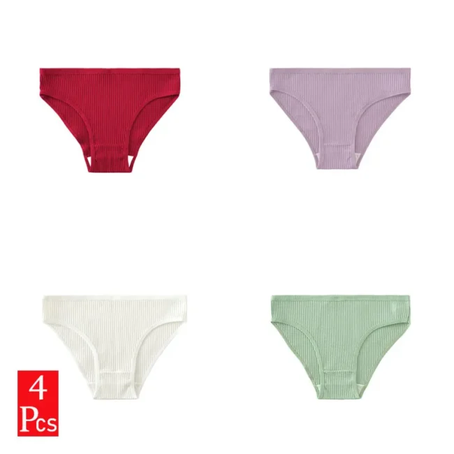 Women Underwear Briefs Breathable Cotton Panties Mid-Waist Hip Lifting - Image 11