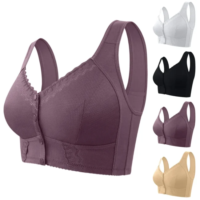 Women'S Bra Thin Cup Front Clasp Lace No Ring Vest Comfortable - Image 2