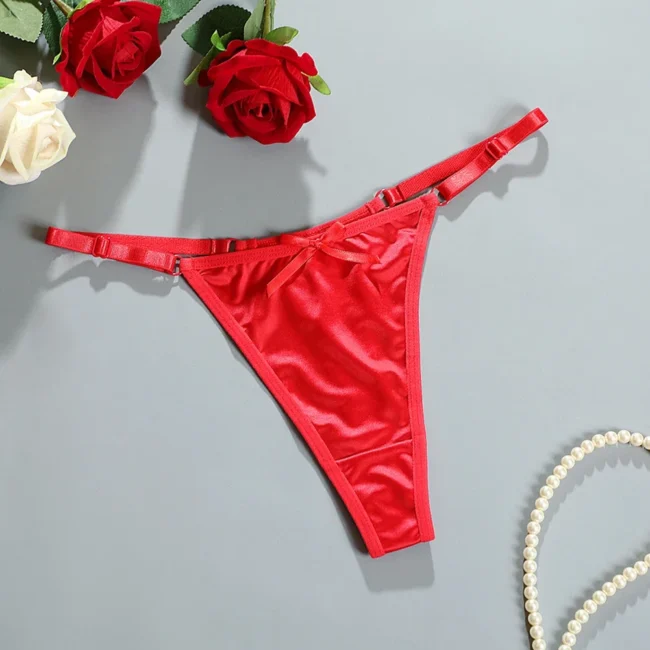 Women'S Satin Soft Thong Low Waist Comfortable Female Underwear - Image 5