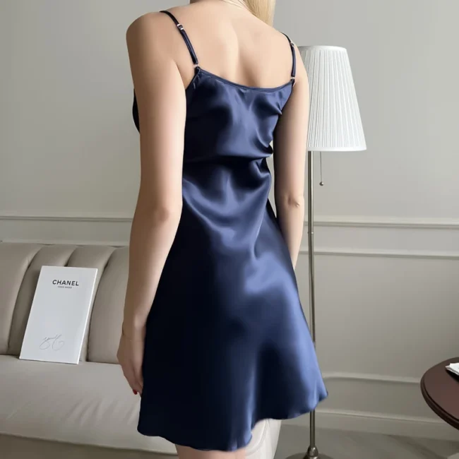 Women'S Sexy Silk Satin Night Dress Sleeveless Nighties V-Neck Nightgown - Image 13
