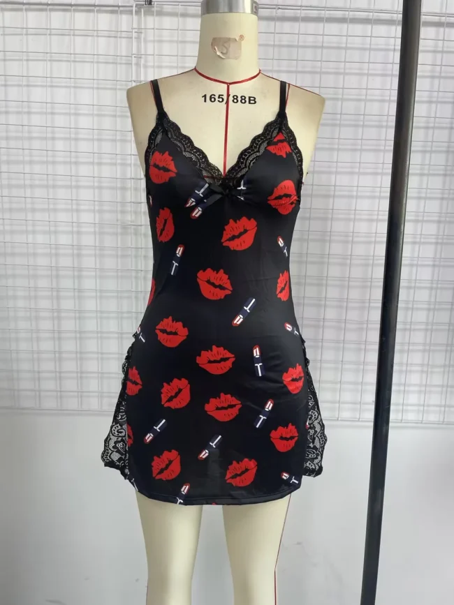 Nightgown Fashion Leopard Print Lingerie Women'S Butterfly Pattern Chemise - Image 12