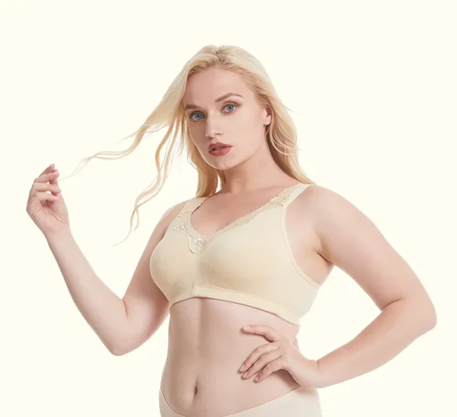 Bras For Women Plus Size 95% Cotton Large Cup Comfortable Seamless Wireless Ultra-Thin  Brassiere - Image 24
