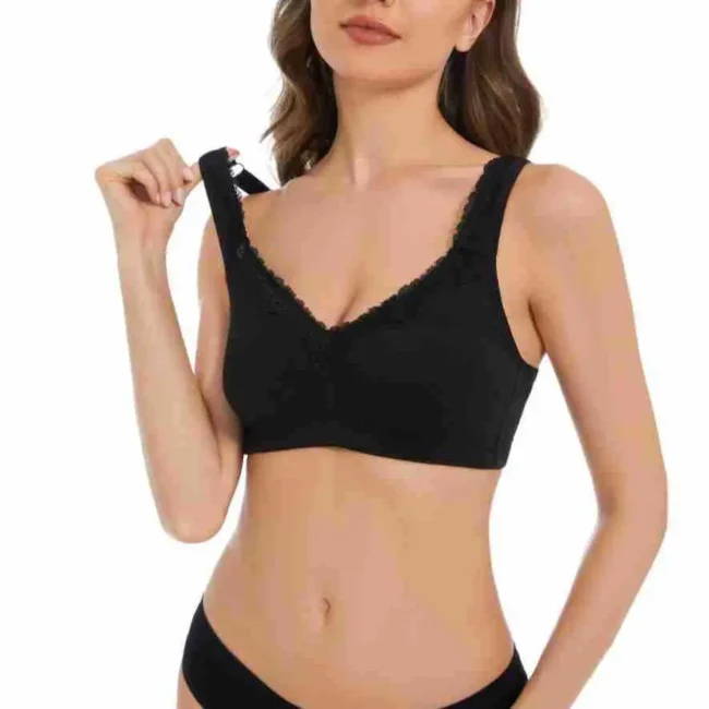 Bras For Women Plus Size 95% Cotton Large Cup Comfortable Seamless Wireless Ultra-Thin  Brassiere - Image 2