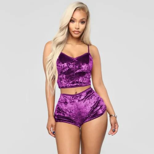 Women Summer Nightwear V-neck Lingerie Suspender Sleepwear Crop Top