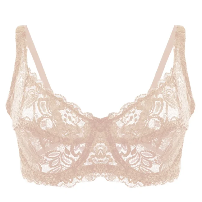 Women Lace Bra Plus Size Push Up Hollow Out Embroidery Bra Brassiere - Image 7