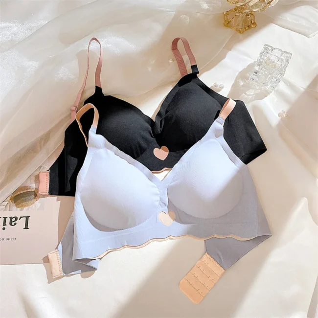 Push Up Bra For Women Love Heart Pattern Deep V Neck - Image 17