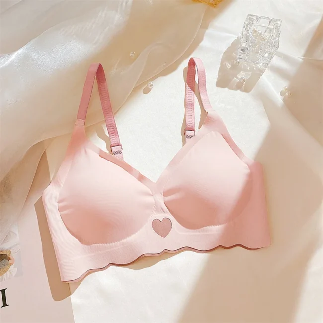 Push Up Bra For Women Love Heart Pattern Deep V Neck - Image 7