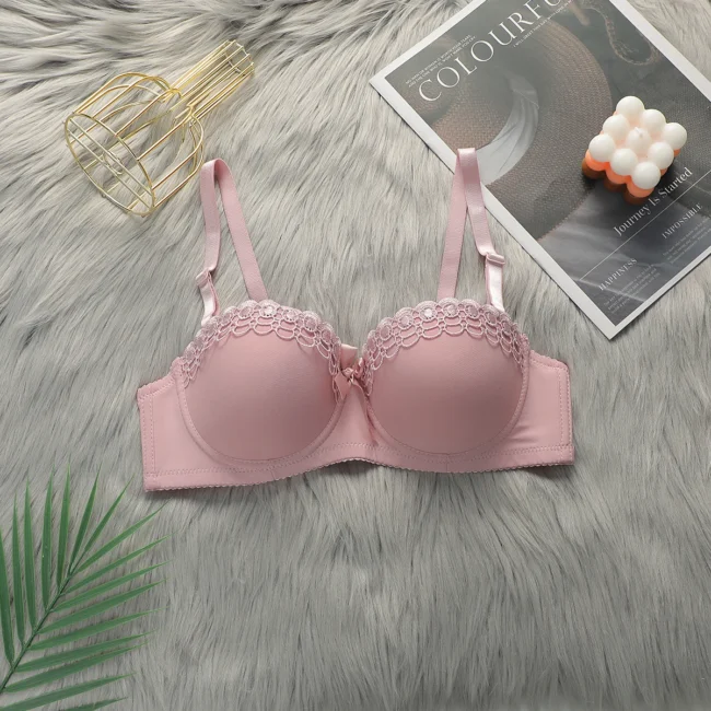 Underwire Push-Up Bras For Women Elegant Bow Decoration Flower Ruffles - Image 11