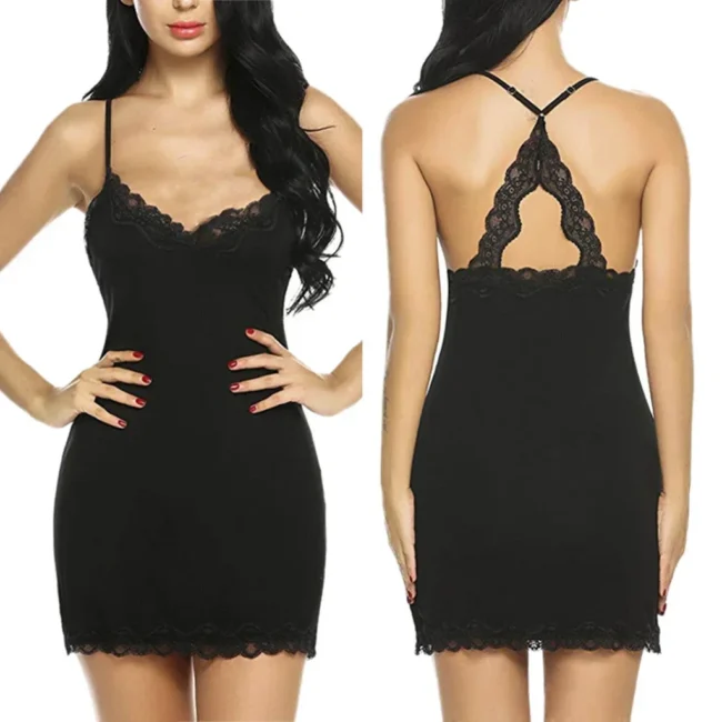 Women'S Lingerie Silk Satin Nightdress - Image 3