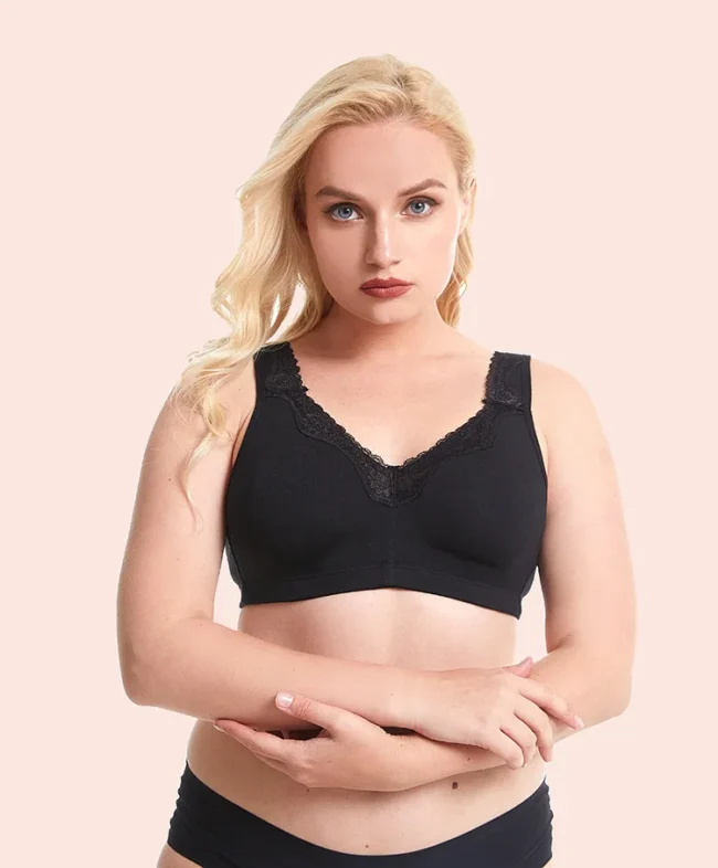 Bras For Women Plus Size 95% Cotton Large Cup Comfortable Seamless Wireless Ultra-Thin  Brassiere - Image 16