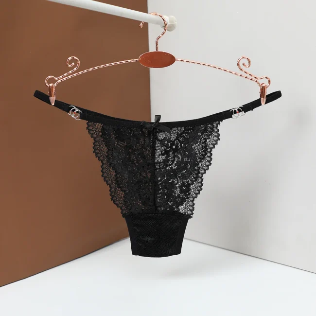 Women'S Thong Panties Lace Flowers Low Waist Fashion Transparent - Image 7