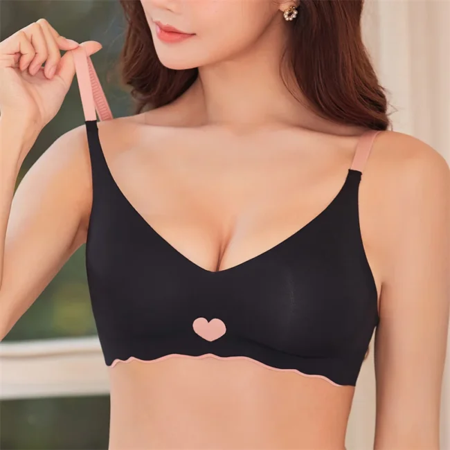 Push Up Bra For Women Love Heart Pattern Deep V Neck - Image 28