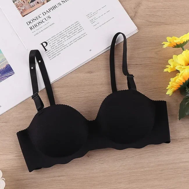 Bra Push Up Seamless For Women Solid Color Convertible Straps Brassiere - Image 9