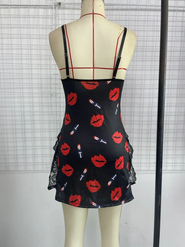 Nightgown Fashion Leopard Print Lingerie Women'S Butterfly Pattern Chemise - Image 13