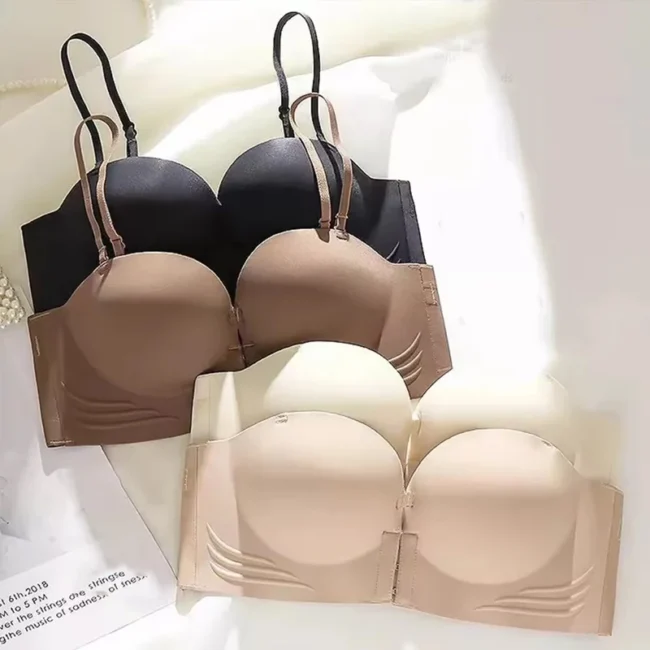 Front Closure Strapless Bra For Women Seamless Push Up Brassiere - Image 13
