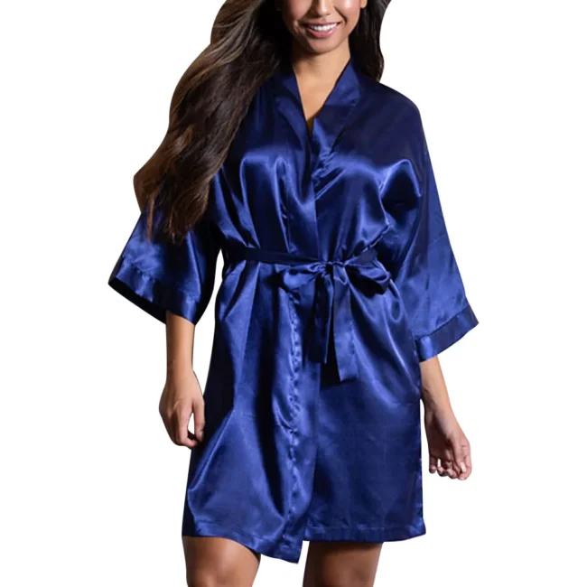 Women Satin Sleepwear Lingerie Night Gown Robe! - Image 3