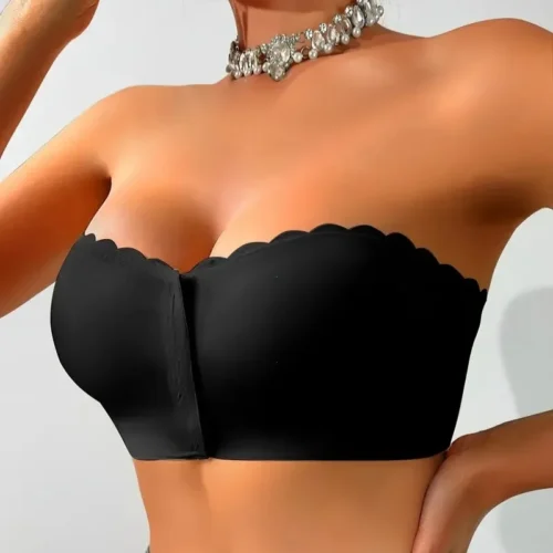 Front Button Bra No Underwire Smooth Breathable Comfortable Solid Color
