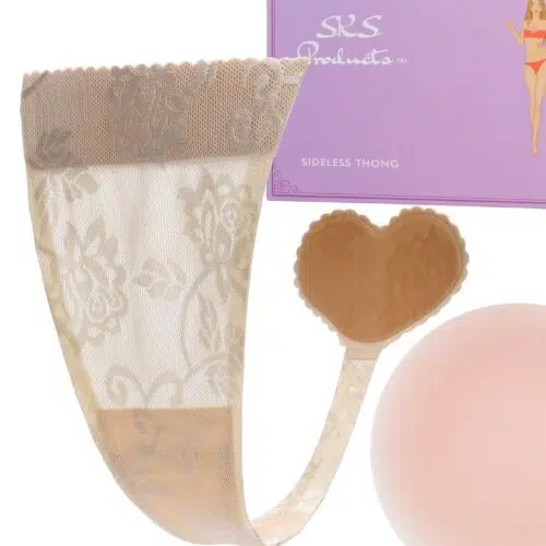 Lingerie items with packaging and accessories.