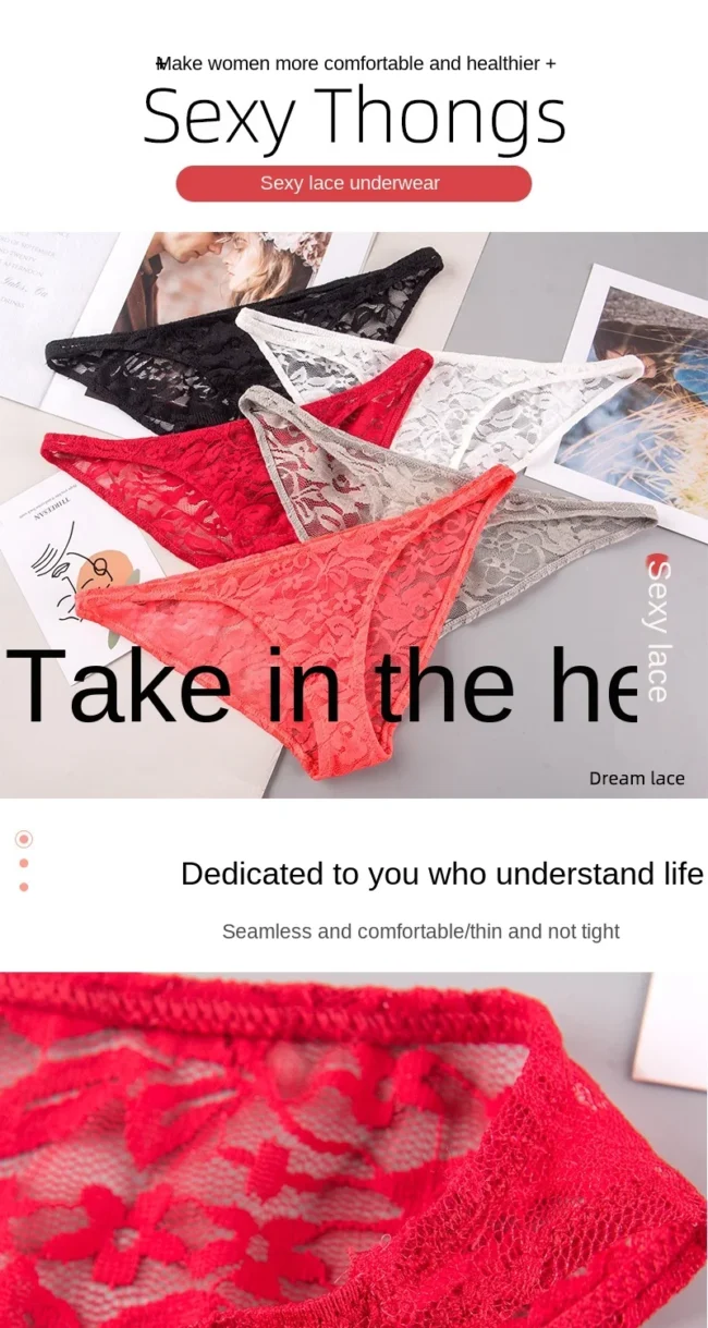 Women'S Underwear Lace Panties Comfortable Briefs Low Waist Seamless - Image 7